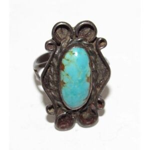 Old Pawn Navajo Royston Turquoise Ring Size 6.5 Sterling Silver Native American